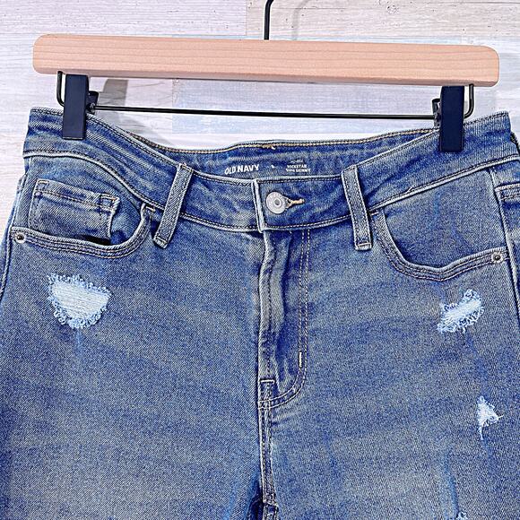 OLD NAVY Mid-Rise Rockstar Super-Skinny Ankle Jeans Blue Medium Wash Womens 8 - Picture 3 of 10